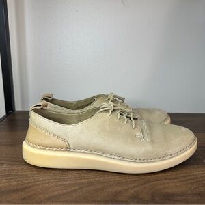 Clarks Tan Leather Hale Lace Up Sneakers 8.5